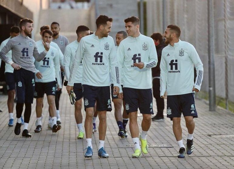  Llegada al entrenamiento de la selección española 