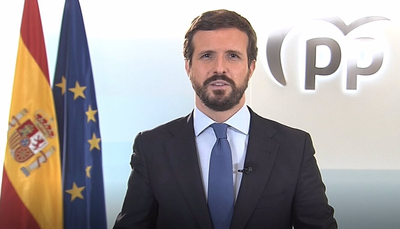  El presidente del PP, Pablo Casado, valora el mensaje de Navidad del Rey - EUROPA PRESS 