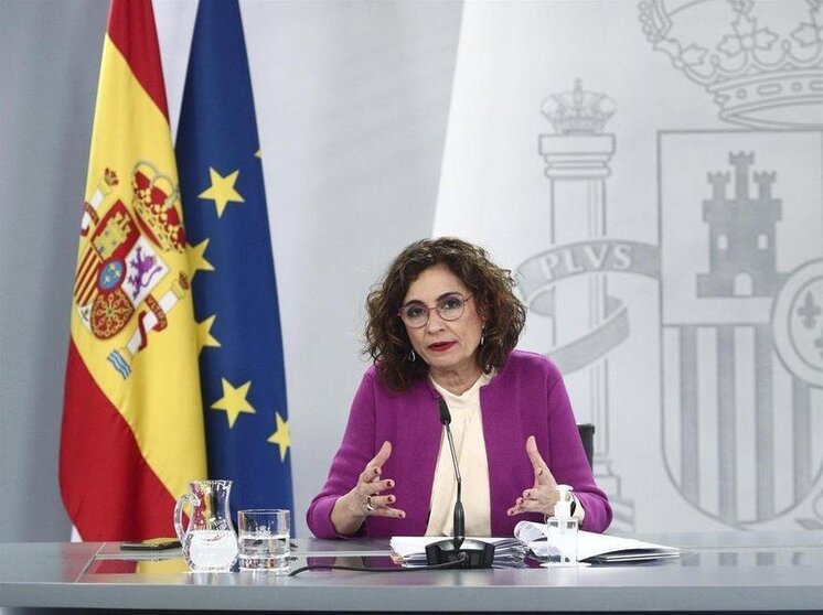  La ministra de Hacienda y portavoz del Gobierno, María Jesús Montero, durante una rueda de prensa posterior al Consejo de Ministros, en La Moncloa, en Madrid (España) 