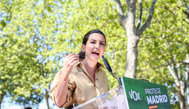  La candidata de Vox a la Presidencia de la Comunidad de Madrid, Rocío Monasterio, durante un acto previo a las elecciones en Boadilla del Monte. - Ricardo Rubio - Europa Press 