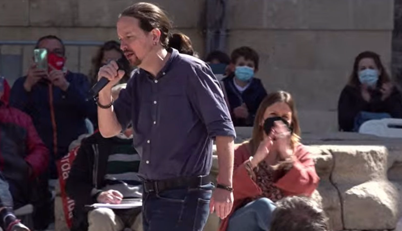  El candidato de Unidas Podemos a la Presidencia de la Comunidad de Madrid, Pablo Iglesias, reivindica "firmeza y no complejos": "No vamos a ganar pidiendo perdón y haciendo lo mismo que Ayuso" - UNIDAS PODEMOS 