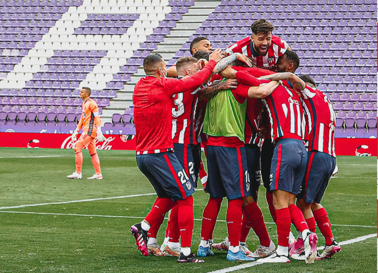  Jugadores del Atleti celebran la victoria 