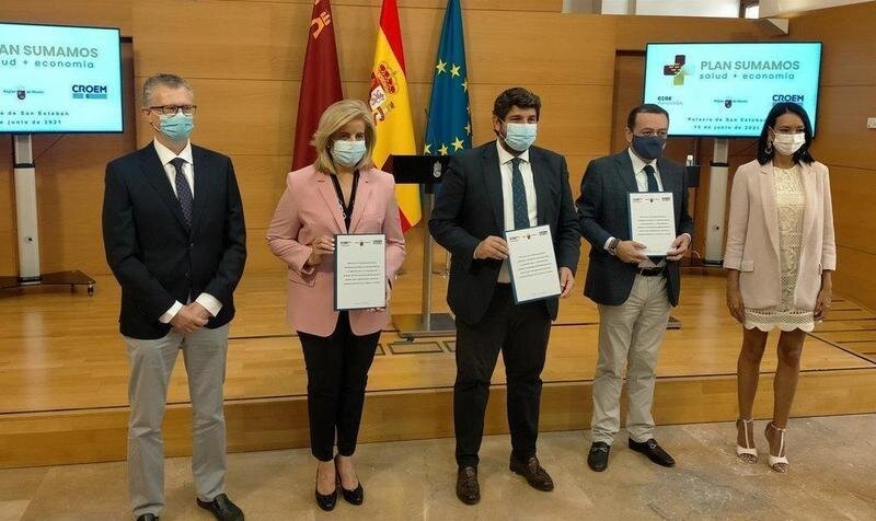  Imagen de la presentación del 'Protocolo de colaboración para la mitigación de los efectos adversos derivados de la crisis de la Covid-19', - EUROPA PRESS 