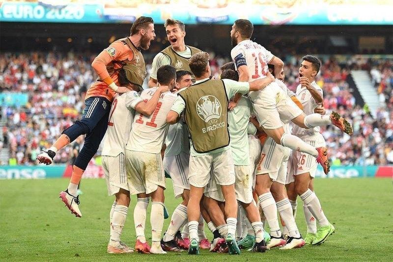  Celebración de los jugadores de la Selección Española 