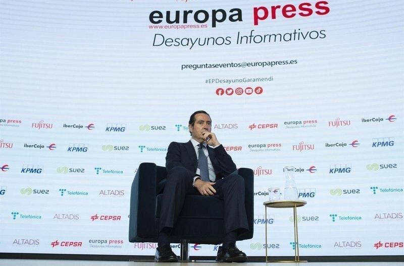  El presidente de la CEOE, Antonio Garamendi, participa en los Desayunos Informativos de Europa Press en el Auditorio El Beatriz Madrid, a 13 de julio de 2021, en Madrid (España). - Alberto Ortega - Europa Press 