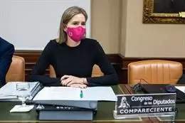 <p> La secretaria de Estado de Energía, Sara Aagesen Muñoz, a su llegada a una Comisión de Transición Ecológica y Reto Demográfico en el Congreso - Alejandro Martínez Vélez - Europa Press </p>