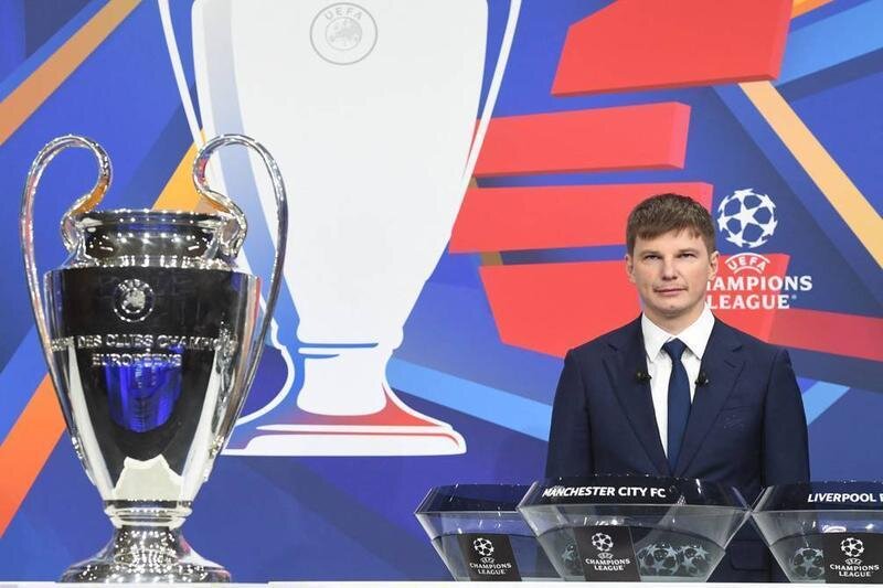 <p> Arshavin en el sorteo de Octavos de la UEFA Champions League </p>