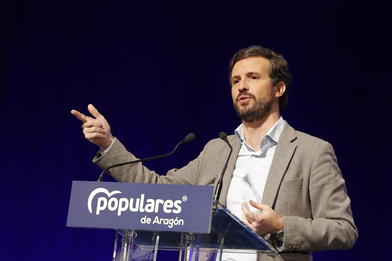 <p> Pablo Casado en el Congreso del PP aragonés - FABIÁN SIMÓN-EUROPA PRESS </p>