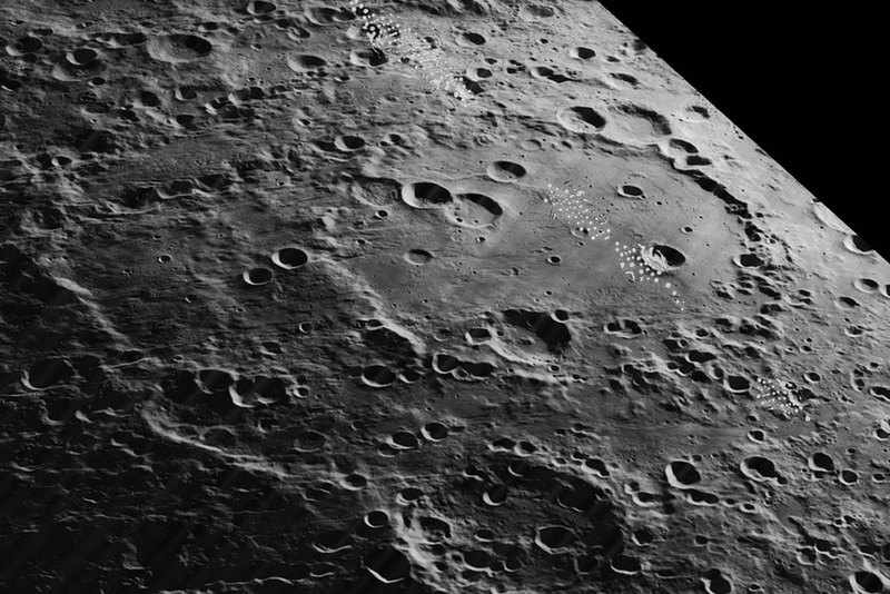 <p> Imagen del cráter Hertzsprung tomada por el Lunar Orbiter 5 - NASA </p>