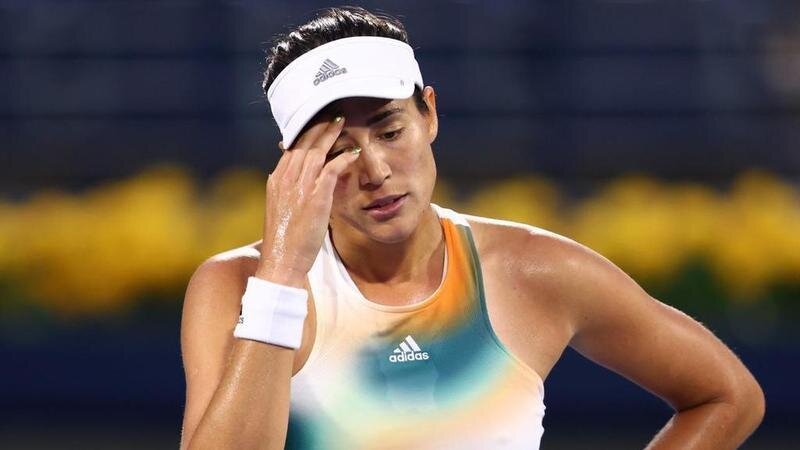 <p> Garbiñe Muguruza decepcionada </p>