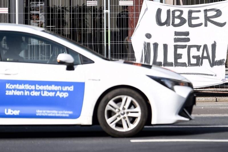 <p> Protesta contra Uber en Berlín </p>