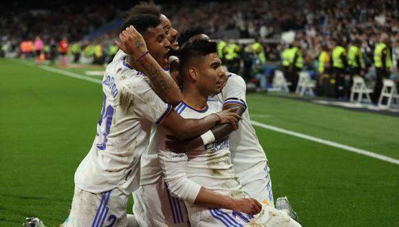 <p> Casemiro celebrando un gol en el Santiago Bernabéu. Archivo </p>