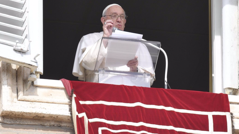 <p> El Papa Francisco durante el ángelus del domingo 23 de octubre de 2022. - VATICAN NEWS </p>