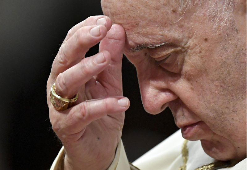  December 24, 2022, Vatican City, Vatican City: A handout picture, provided by Vatican Media Press Office, shows Pope Francis while presiding at Christmas Night Mass in St Peterâ€s Basilica, Vatican City, 24 December 2022.There are seven thousand faithful - Vatican Media Press Office Hando / Zuma Press / Co 