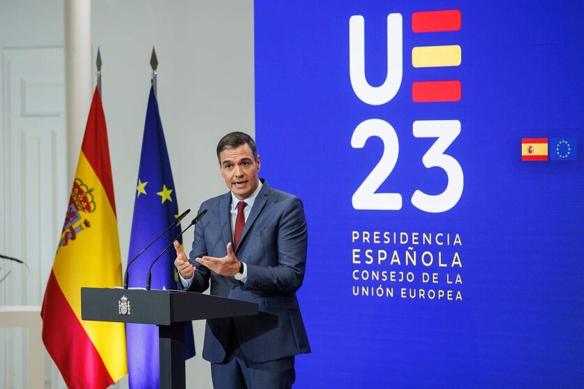  El presidente del Gobierno, Pedro Sánchez, presenta las prioridades de la Presidencia española del Consejo de la UE 