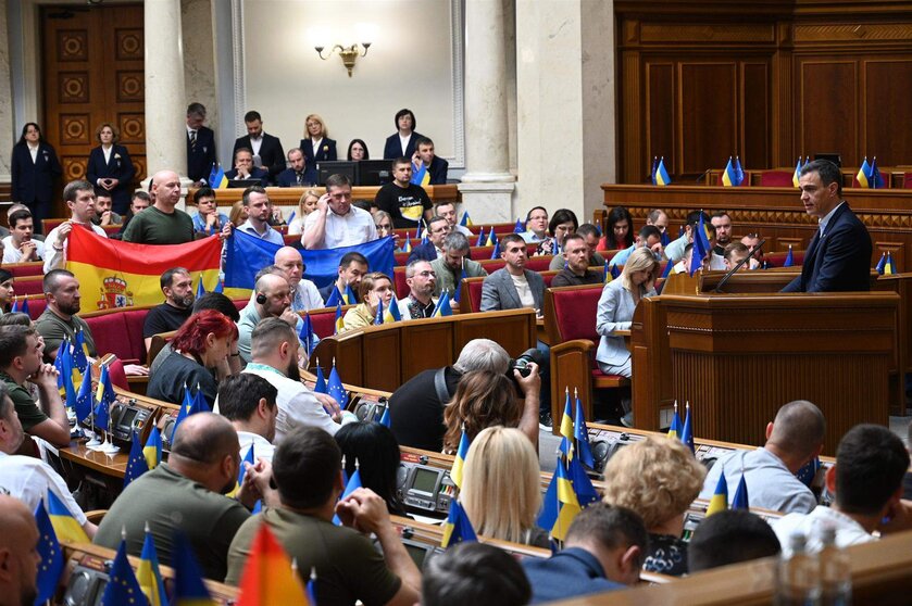  El presidente del Gobierno, Pedro Sánchez, interviene en el Parlamento de Ucrania 