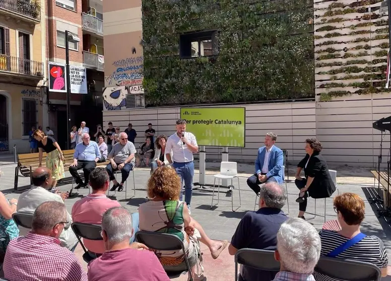  El número 1 de ERC por Barcelona al Congreso de los Diputados, Gabriel Rufián, en el acto de presentación de la candidatura al 23J 