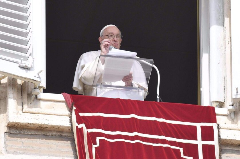 El Papa Francisco durante el ángelus del domingo 23 de octubre de 2022