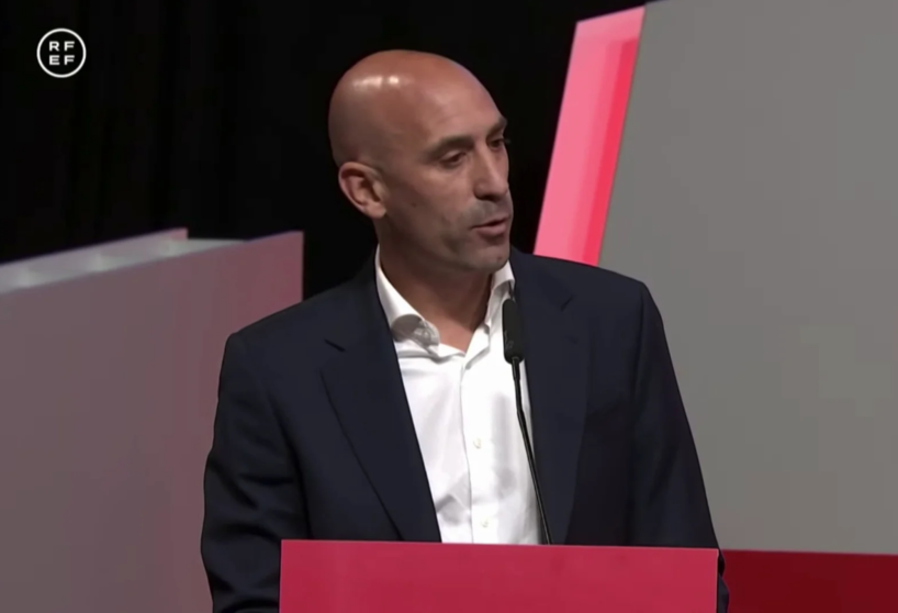 Luis Rubiales en la Asamblea Extraordinaria de la RFEF