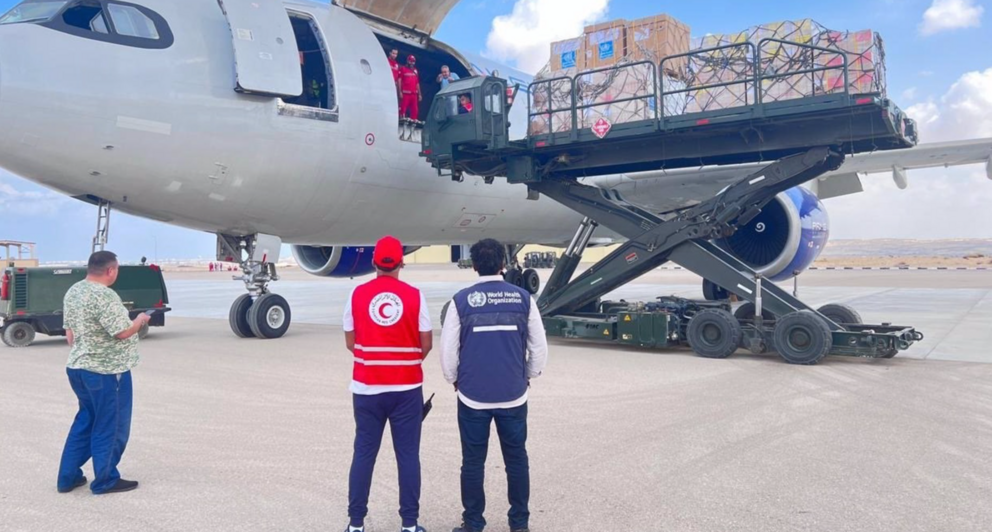  Avión de la OMS llega a El Arish para atender a la población de Gaza - ORGANIZACIÓN MUNDIAL DE LA SALUD / X 