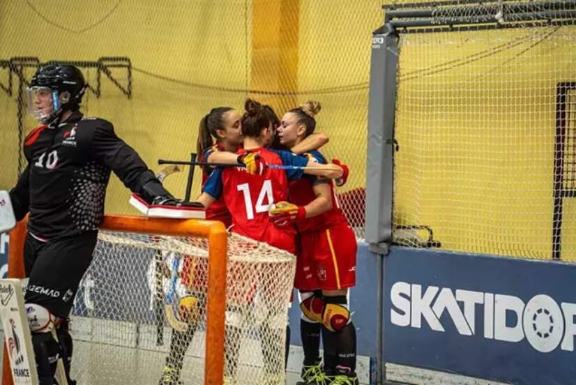  Varias jugadoras de la selección de Hockey sobre Patines 