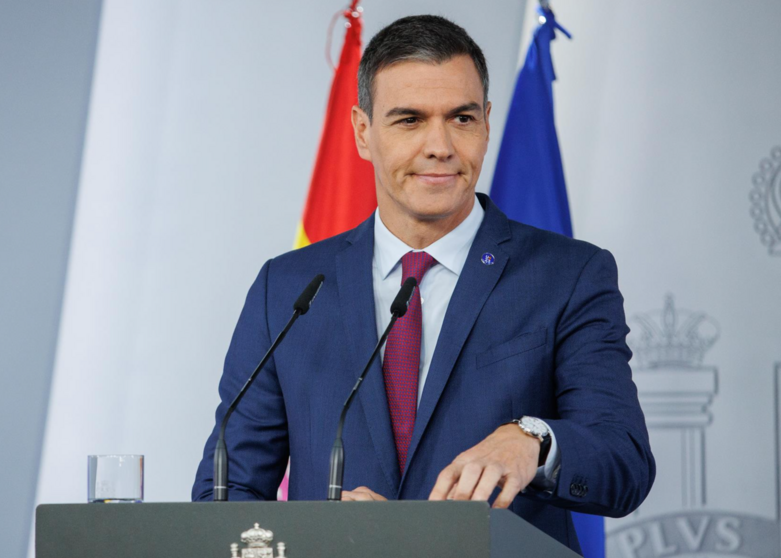  El presidente del Gobierno en funciones, Pedro Sánchez, ofrece una rueda de prensa tras reunirse con el Rey Felipe VI, en el Complejo de la Moncloa, a 3 de octubre de 2023, en Madrid (España). - Alejandro Martínez Vélez - Europa Press 