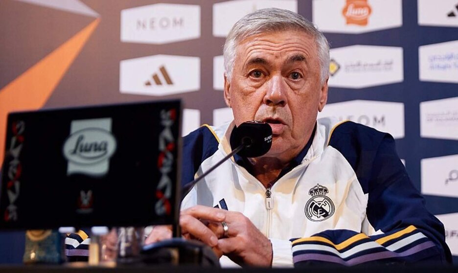  El entrenador del Real Madrid, Carlo Ancelotti, en rueda de prensa. - RFEF 