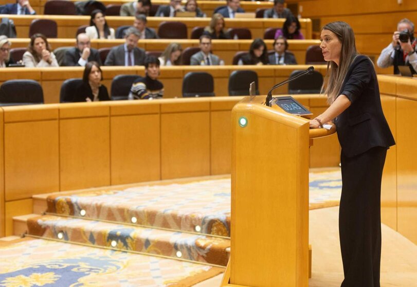  La portavoz de Junts en el Congreso, Miriam Nogueras, interviene durante un pleno del Congreso de los Diputados, en el Palacio del Senado, a 10 de enero de 2024, en Madrid (España). - Eduardo Parra - Europa Press 