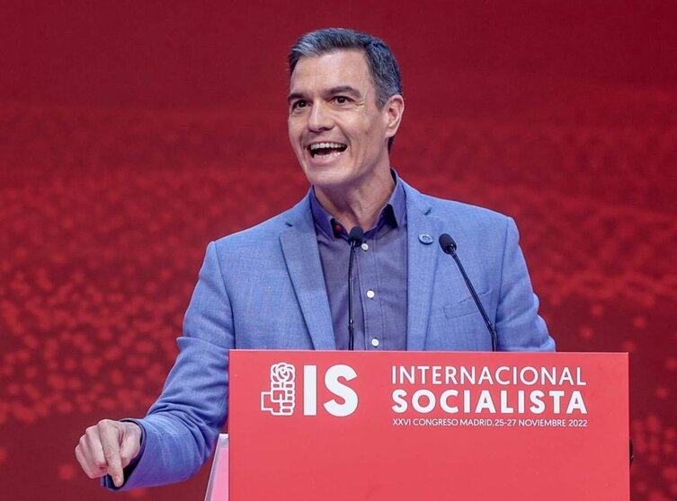  Archivo - El presidente del Gobierno, Pedro Sánchez, interviene durante la última jornada del XXVI Congreso de la Internacional Socialista (IS), en IFEMA Madrid, a 27 de noviembre de 2022, en Madrid (España). - Ricardo Rubio - Europa Press - Archivo 