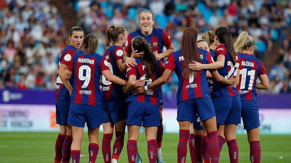  Las jugadoras del Barça celebran la Copa de la Reina 