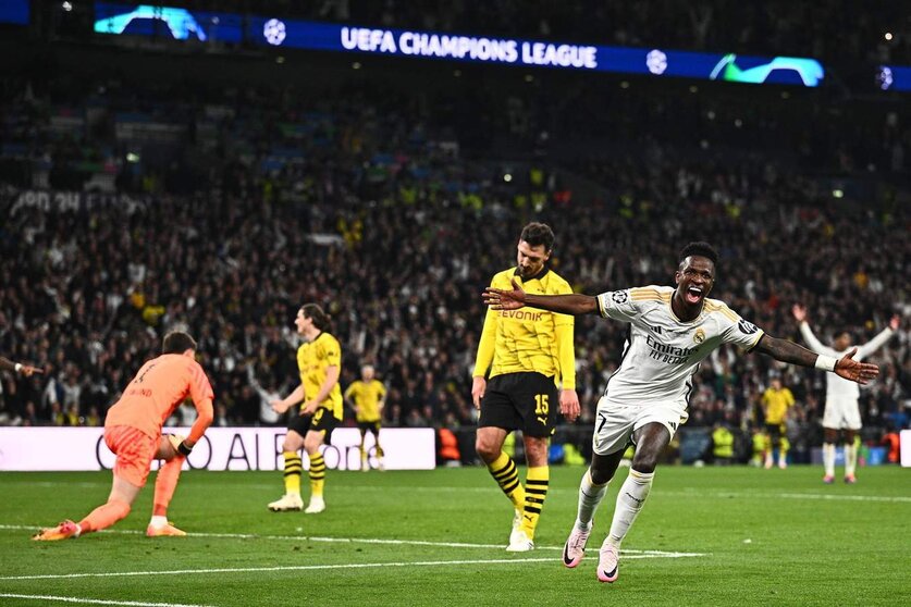  Vinicius Jr celebrando su gol ante el Dortmund 