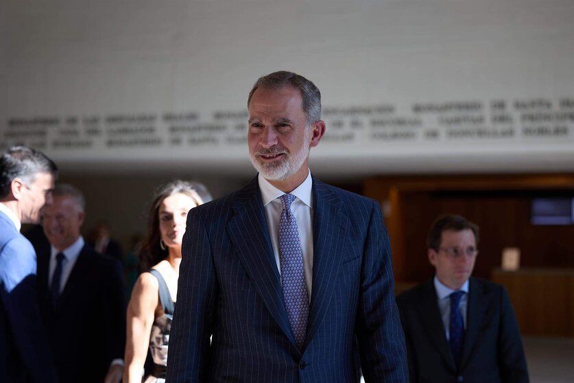  El Rey Felipe VI de España a su llegada a la inauguración de la Galería de las Colecciones Reales, en el Palacio Real 