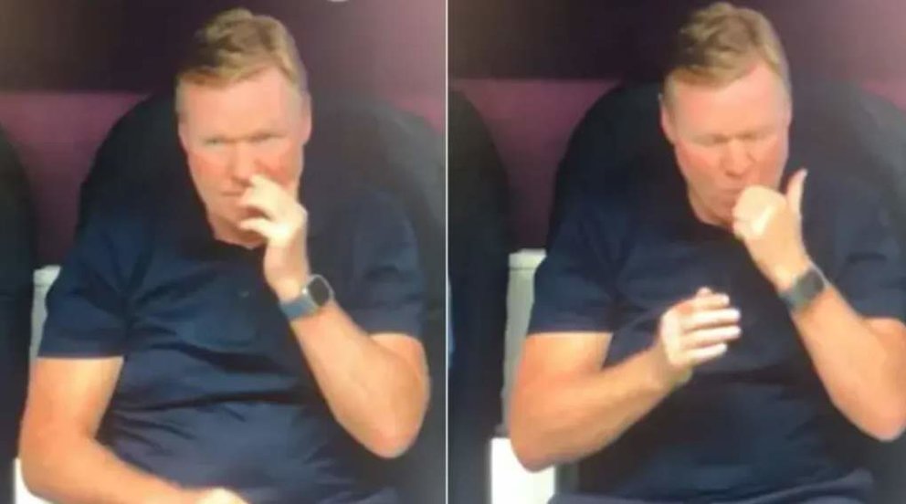  Koeman comiéndose un moco en el banquillo de Países Bajos 