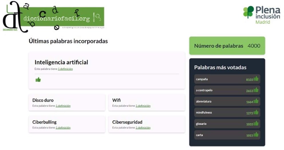 El Diccionario Fácil de Plena Inclusión Madrid alcanza las 4.000 palabras con la publicación en su web de la definición de ‘Inteligencia Artificial’ - PLENA INCLUSIÓN MADRID | EP 