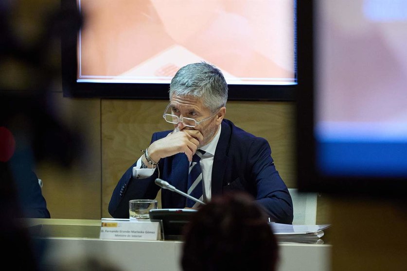  El ministro del Interior, Fernando Grande-Marlaska, durante la presentación de la Oficina Nacional contra las Violencias Sexuales, en la sede del Ministerio del Interior, a 4 de julio de 2024, en Madrid. 