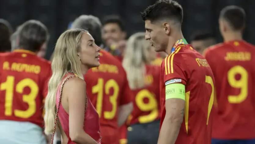  Alice Campello y Álvaro Morata en la Final de la Eurocopa 