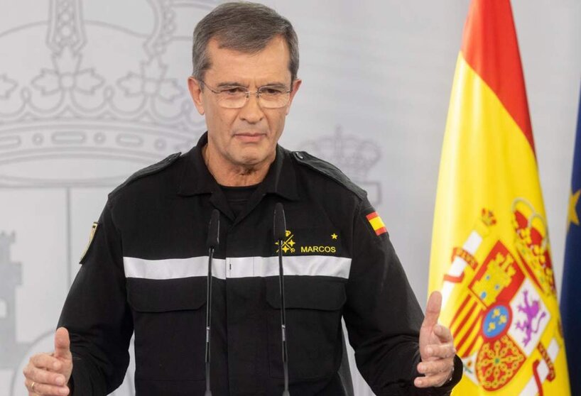  El general jefe de la UME, Francisco Javier Marcos, durante una rueda de prensa posterior al Comité de Crisis para el seguimiento de los efectos de la DANA, en el palacio de La Moncloa, a 4 de noviembre de 2024, en Madrid (España). El Rey Felipe VI ha pre - Eduardo Parra - Europa Press 