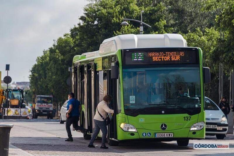  Autobús de Aucorsa en una parada del Paseo de la Ribera / Pilar Gázquez. 