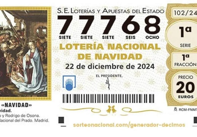  El primer cuarto premio de la Lotería de Navidad 