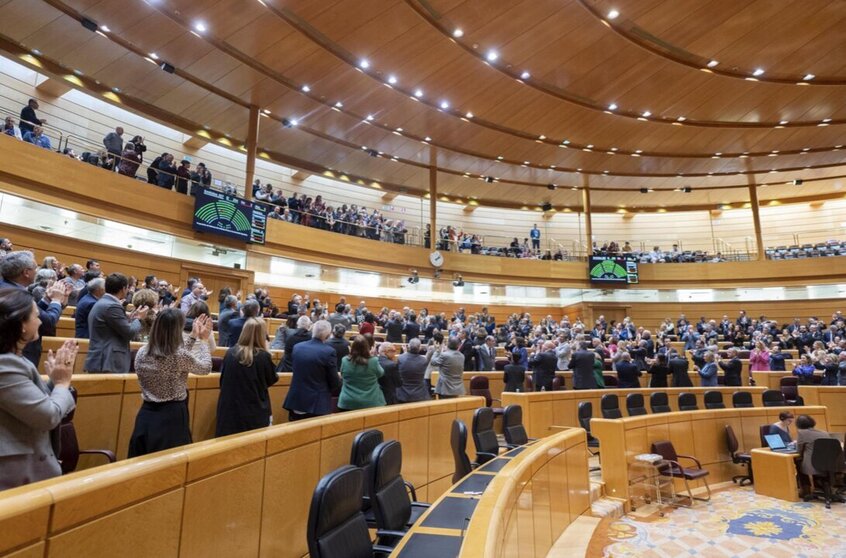  Archivo - Aplausos tras la aprobación de la reforma del artículo 49 durante una sesión plenaria en el Senado, a 25 de enero de 2024, en Madrid (España). - Alberto Ortega - Europa Press - Archivo 